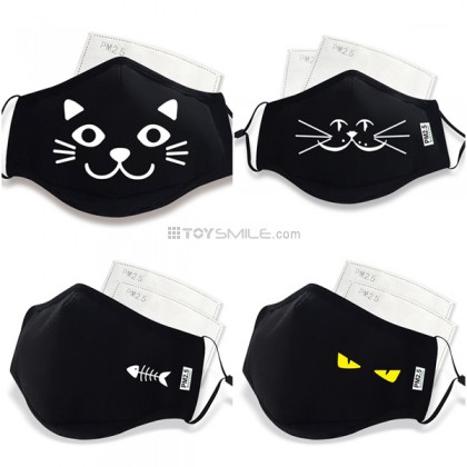 Set หน้ากาก Neko (มี4แบบ)+ แผ่นกรอง 2 ชิ้น (แบบที่2)