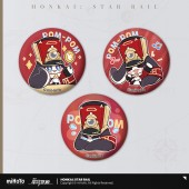 Pom-Pom Sticker Mini Metal Badge Set
