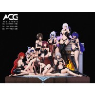 Nine Female Group Resin Statue (1/6)